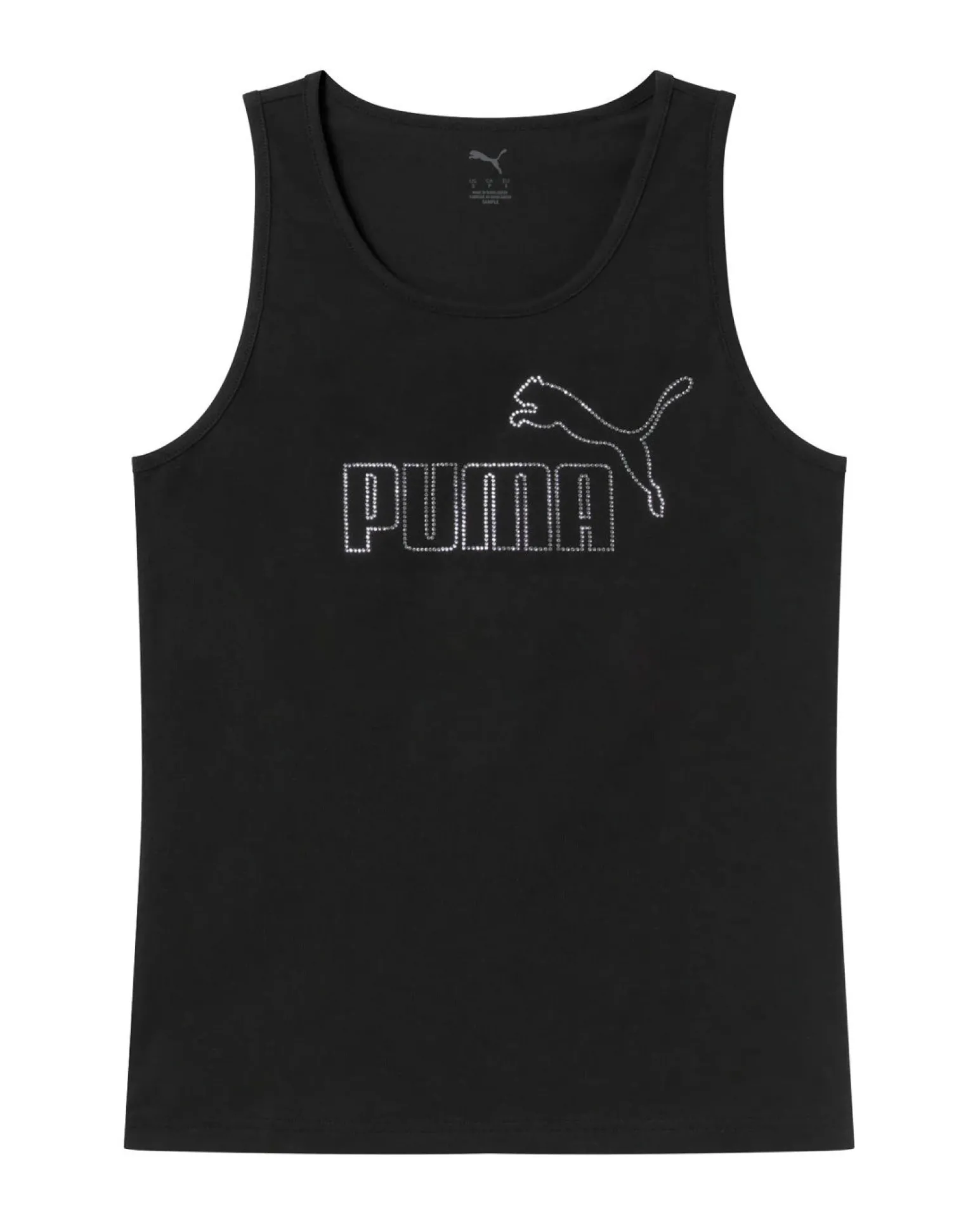 PUMA - CANOTTA NERA ESSENTIAL LOGO TANK RHINESTONE DA DONNA, 693864-01