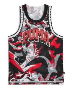 PUMA - CANOTTA ROSSA RIVAL RAGE AOP MESH TANK DA UOMO - 685449-03