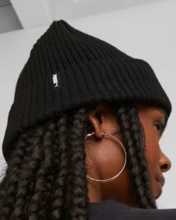 PUMA - Cappello invernale a coste nero