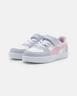PUMA CAVEN 2.0 BLOCK AC+PS - Sneakers da bambina bianca/lilla e rosa, numerata 28/35 - 394462-15