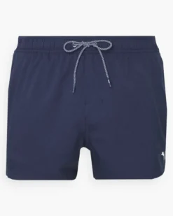 PUMA - Costume da bagno pantaloncino corto blu scuro con logo bianco