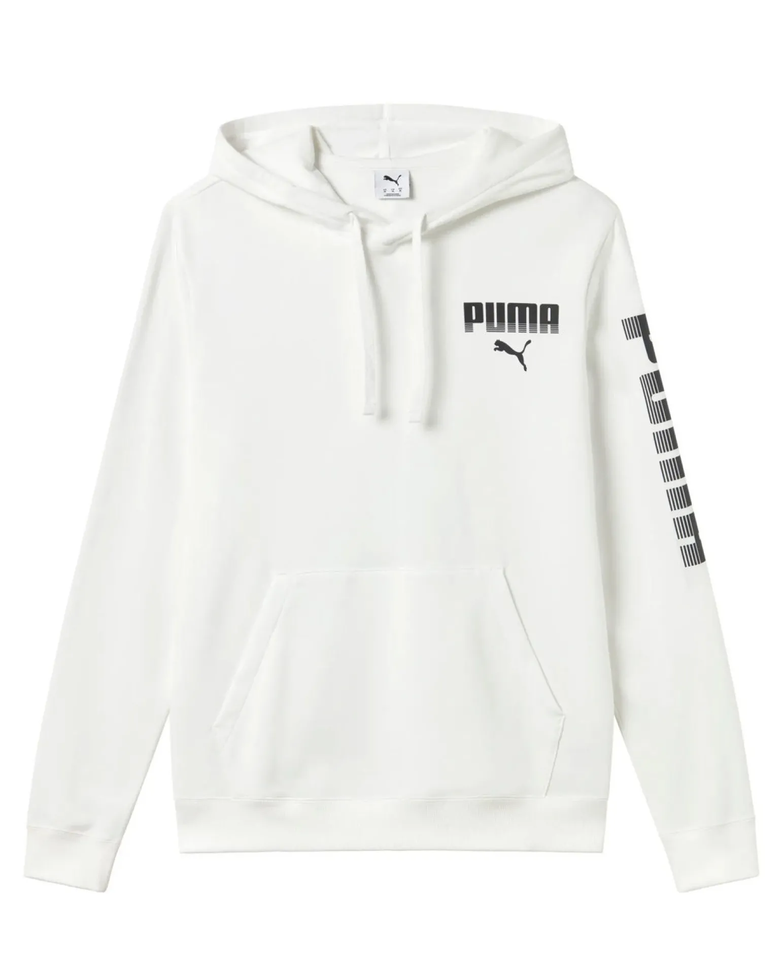 PUMA - FELPA BIANCA DA UOMO ESSENTIAL GRAPHIC CREW CON CAPPUCCIO 694941-02