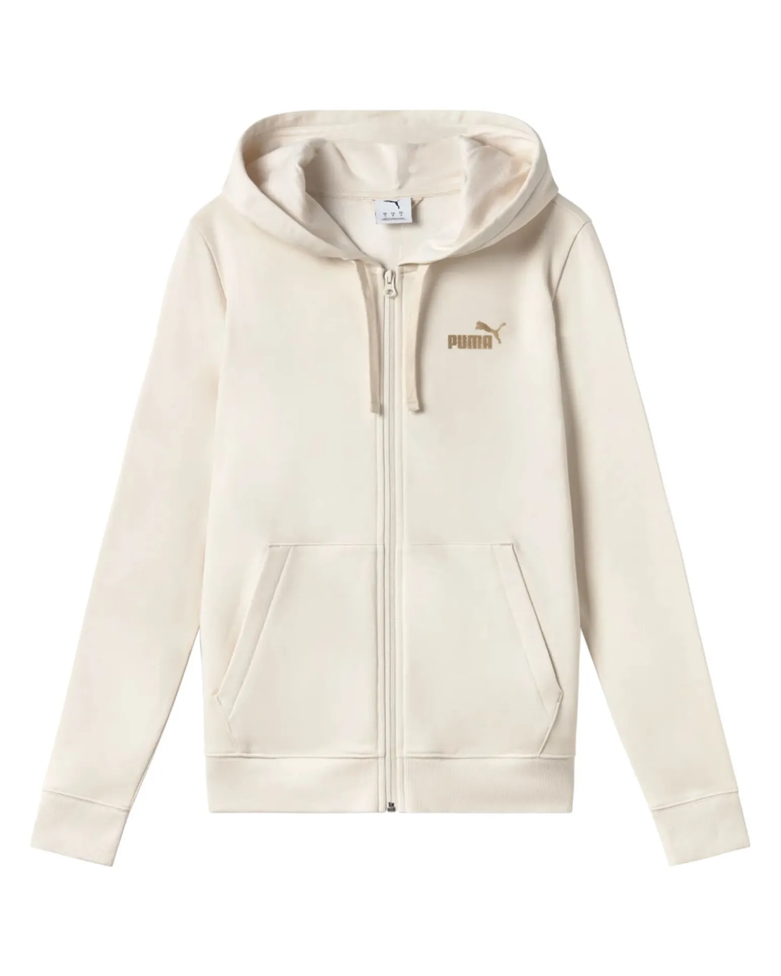 PUMA - FELPA CON CAPPUCCIO BEIGE FULL ZIP ESSENTIALTEXTURED FOIL - DA DONNA, 692199-87
