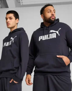 PUMA - FELPA CON CAPPUCCIO BLU ESSENTIAL N.1 LOGO HD  DA UOMO, 682570-16