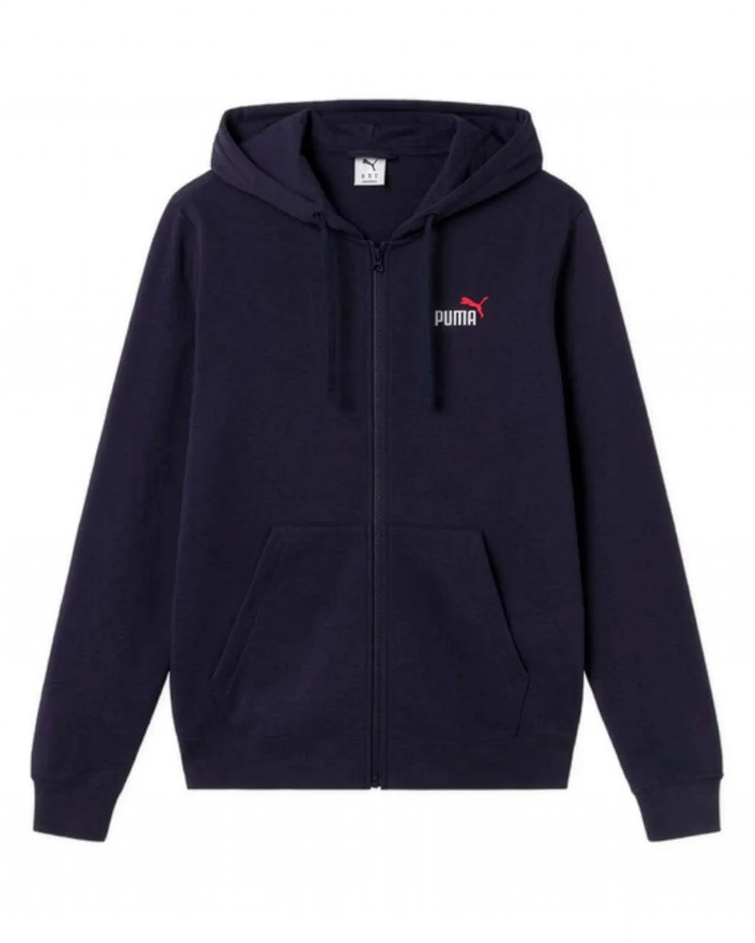 PUMA - FELPA CON CAPPUCCIO BLU FULL ZIP ESSENTIAL 2 COLOR LOGO - DA UOMO, 694494-16
