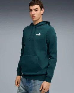 PUMA - FELPA CON CAPPUCCIO ESSENTIAL SMALL N.1 LOGO VERDE DA UOMO, 682575-75