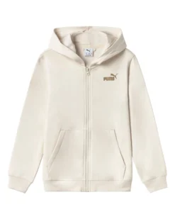 PUMA - FELPA CON CAPPUCCIO FULL ZIP JUNIOR (7-16 ANNI) PANNA +TEXTURED FOIL FZ HD FL, 692209-87
