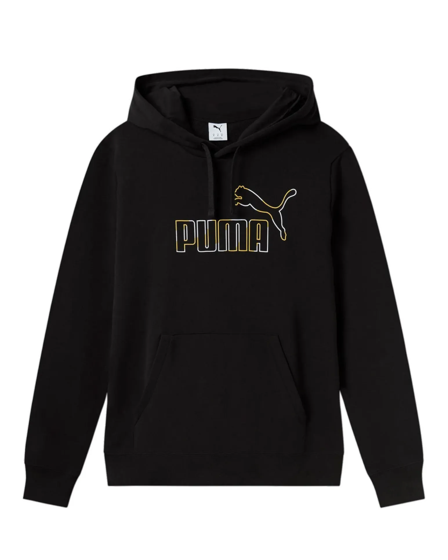 PUMA - FELPA CON CAPPUCCIO NERA ESSENTIAL HD BIG LOGO DA UOMO, 688909-01