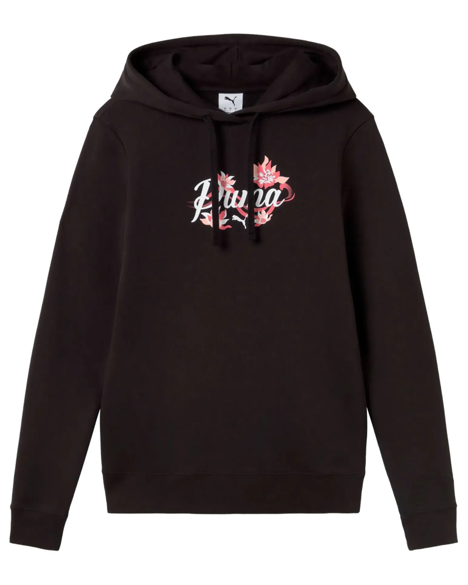 PUMA - FELPA CON CAPPUCCIO NERA FLORAL GRAPHIC CAT HD DA DONNA, 694456-01