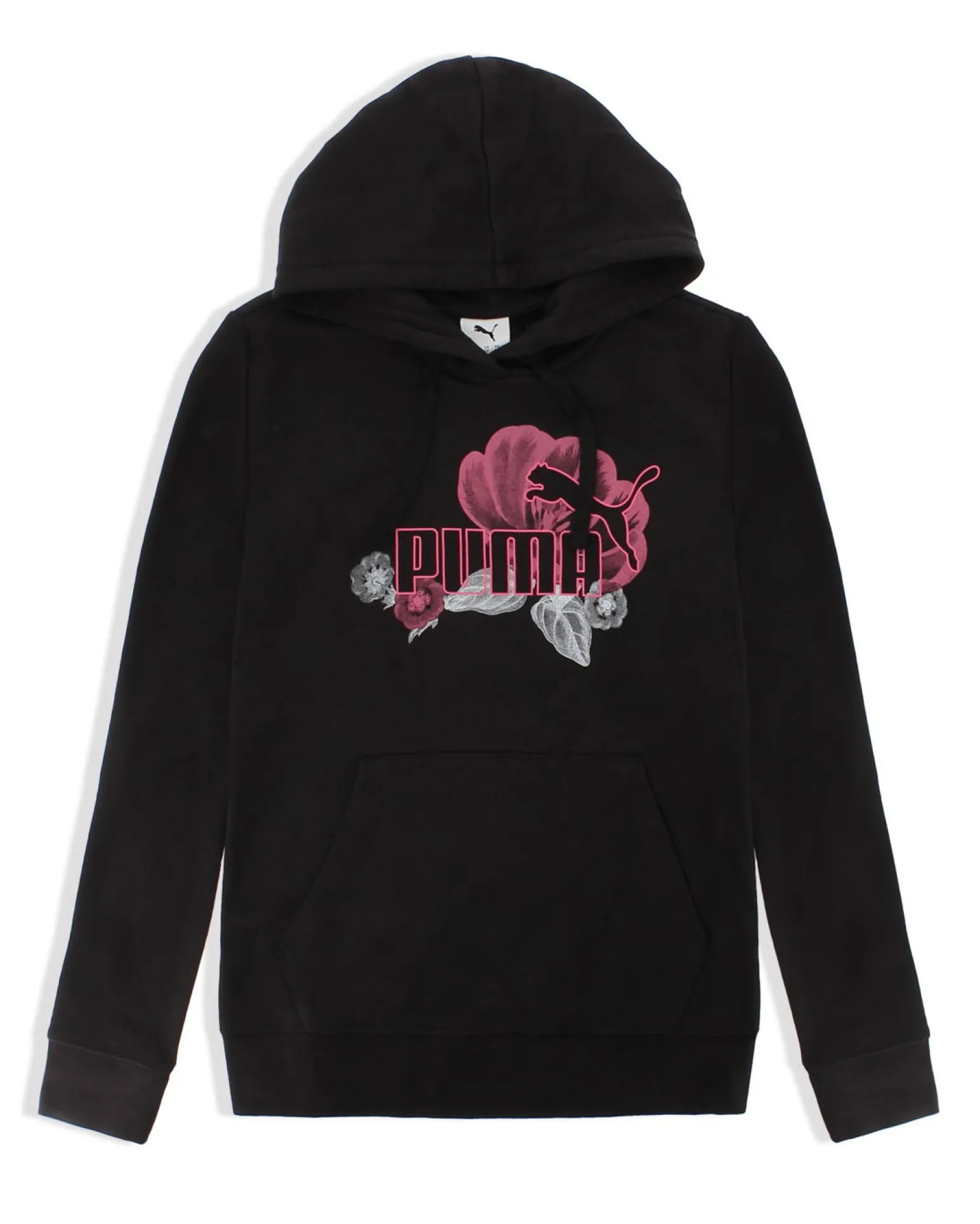 PUMA - FELPA CON CAPPUCCIO NERA ESSENTIAL FLORAL BIG LOGO HD DA DONNA, 689032-01