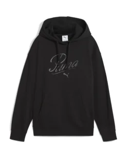 PUMA - FELPA CON CAPPUCCIO NERA ESSENTIAL SCRIPT COMFORT HD TR  DA DONNA, 684983-01