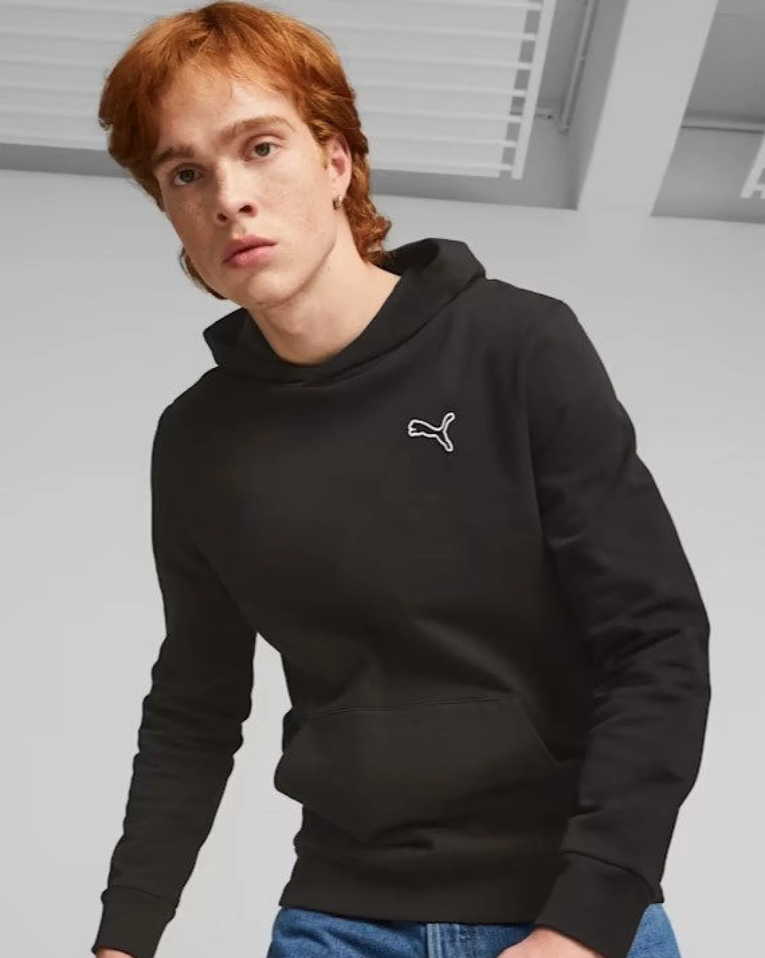 PUMA - FELPA CON CAPPUCCIO NERA BETTER ESSENTIAL DA UOMO, 676814-01