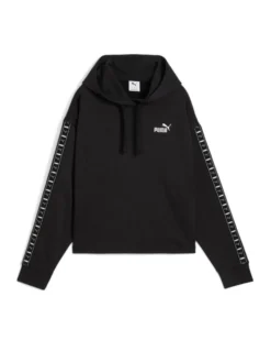 PUMA - FELPA CON CAPPUCCIO TAPE COMFORT CROP NERA - 685011-01