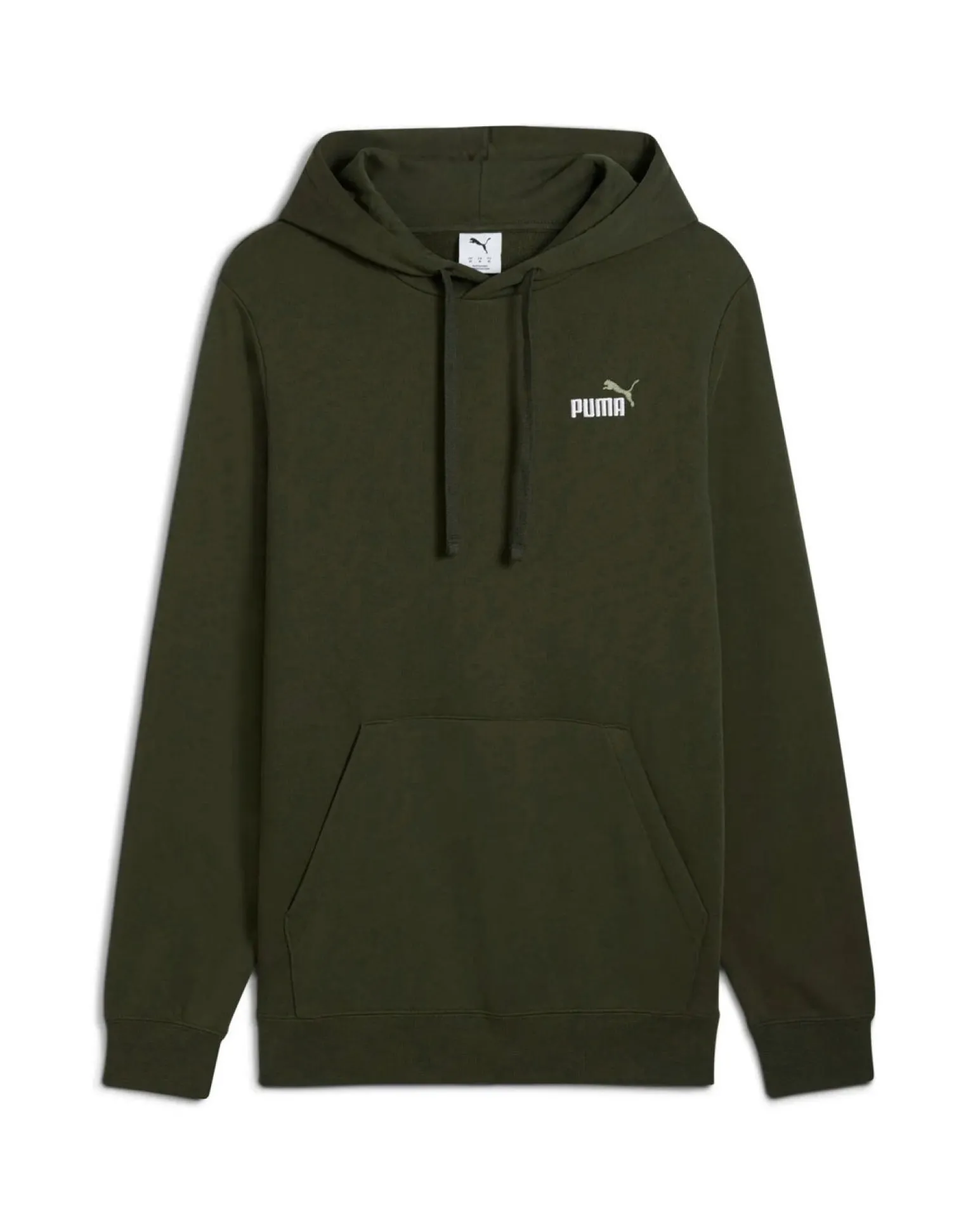 PUMA - FELPA CON CAPPUCCIO VERDE OLIVA ESSENTIAL 2 COLOR SMALL N.1 DA UOMO, 684719-70
