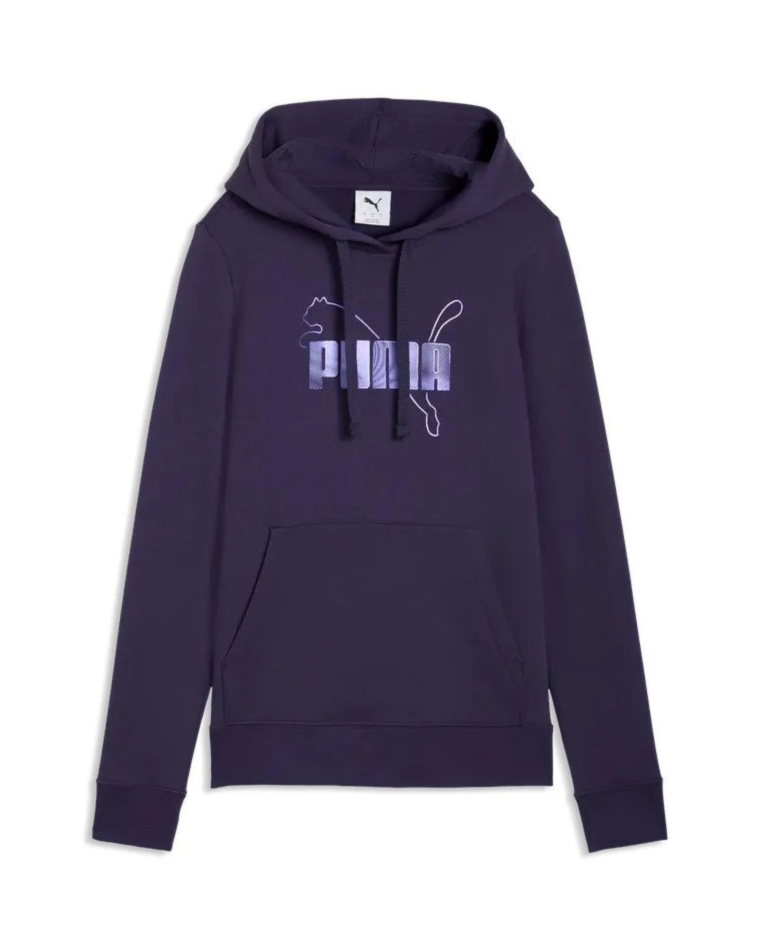 PUMA - FELPA CON CAPPUCCIO VIOLA ESSENTIAL LOGO LAB METALLIC ROSA DA DONNA, 691829-64