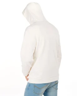 PUMA - Felpa da uomo bianca con cappuccio e zip frontale