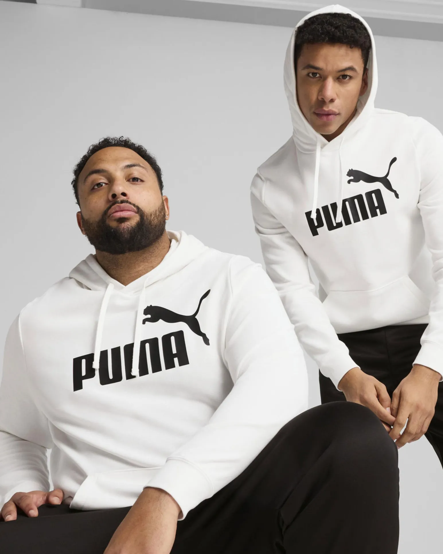 PUMA - FELPA ESSENTIAL BIANCA CON CAPPUCCIO DA UOMO 682572-02