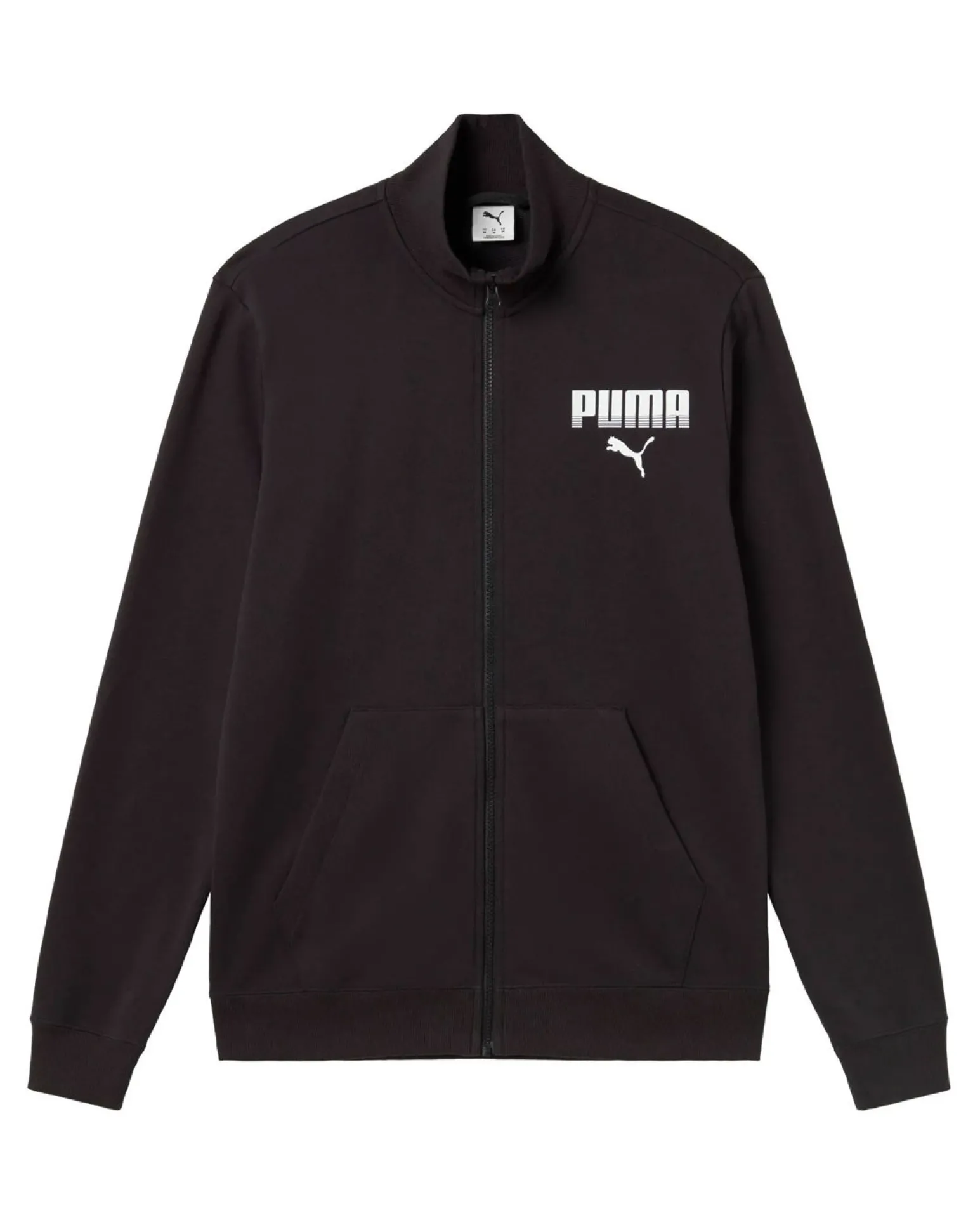 PUMA - FELPA ESSENTIAL GRAPHIC NERA DA UOMO FILL ZIP PER ALLENAMENTO