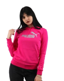 PUMA - Felpa fuchsia da donna con logo glitterato