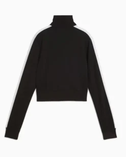PUMA - FELPA FULL ZIP CORTA NERA FUTURE ARCHIVE T7 SLIM CROP DA DONNA, 632123-01