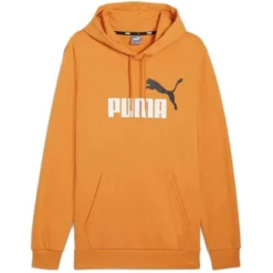 PUMA - Felpa gialla da uomo con cappuccio e logo bianco - 586765-99