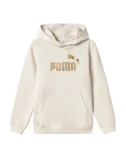 PUMA - FELPA JUNIOR ( 7-16 ANNI) BORDEAUX CON CAPPUCCIO  ESSENTIAL + TEXTURED FOIL BIG LOGO, 692208-87