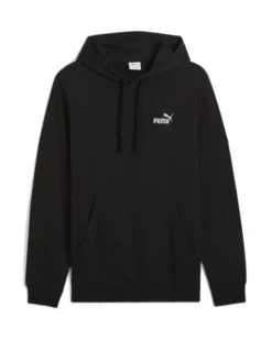 PUMA - FELPA NERA CON CAPPUCCIO DA UOMO LINEA ESSENTIAL SMALL NO.1 682576-01