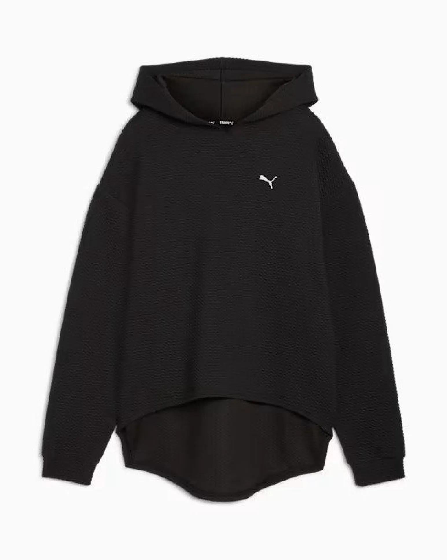 PUMA - FELPA NERA CON CAPPUCCIO TESTURIZZATA DA DONNA Q4 STUDIO 525756-01