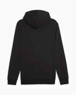 PUMA - Felpa nera da uomo con cappuccio e logo verde fluo