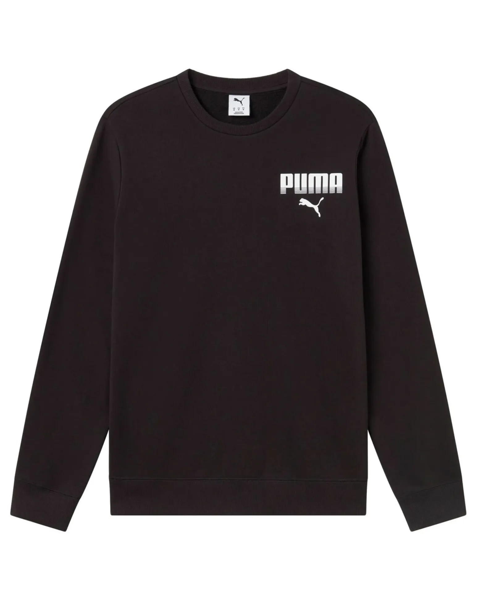 PUMA - FELPA NERA DA UOMO ESSENTIAL GRAPHIC CREW 694940-01