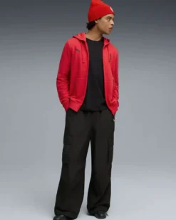 PUMA - FELPA ROSSA FULL ZIP MILAN ESSENTIAL DA UOMO, 786800-01