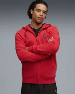 PUMA - FELPA ROSSA FULL ZIP MILAN ESSENTIAL DA UOMO, 786800-01