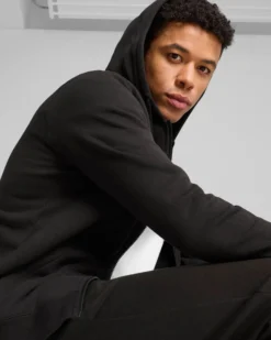 PUMA - FELPA  UOMO FULL ZIP NERA ESSENTIAL CON LOGO N. 1, 682586-01