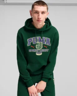 PUMA - FELPA VERDE CON CAPPUCCIO DA UOMO SPORTS LEGACY GRAPHIC 629629-60