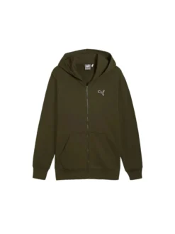 PUMA - FELPA VERDE DA UOMO FULL ZIP CON CAPPUCCIO BETTER ESSENTIALS 676815-70