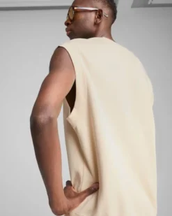 PUMA - GILET BEIGE/CREMA WARDROBE ESS RELAXED VEST DA UOMO, 629662-87