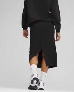 PUMA - GONNA CLASSICS RIBBED MIDI SKIRT BLACK DA DONNA - 624265-01