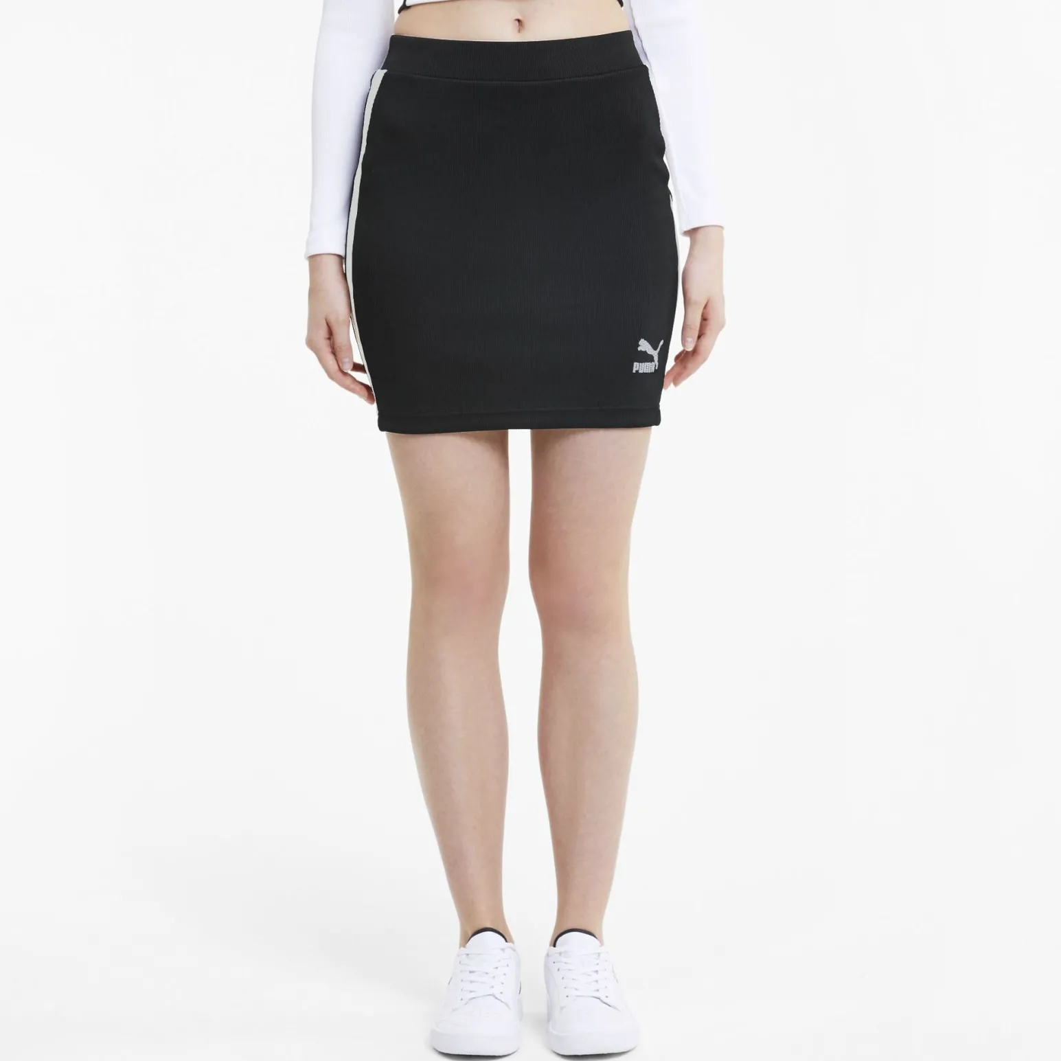 PUMA - GONNA CLASSICS RIBBED SKIRT BLACK