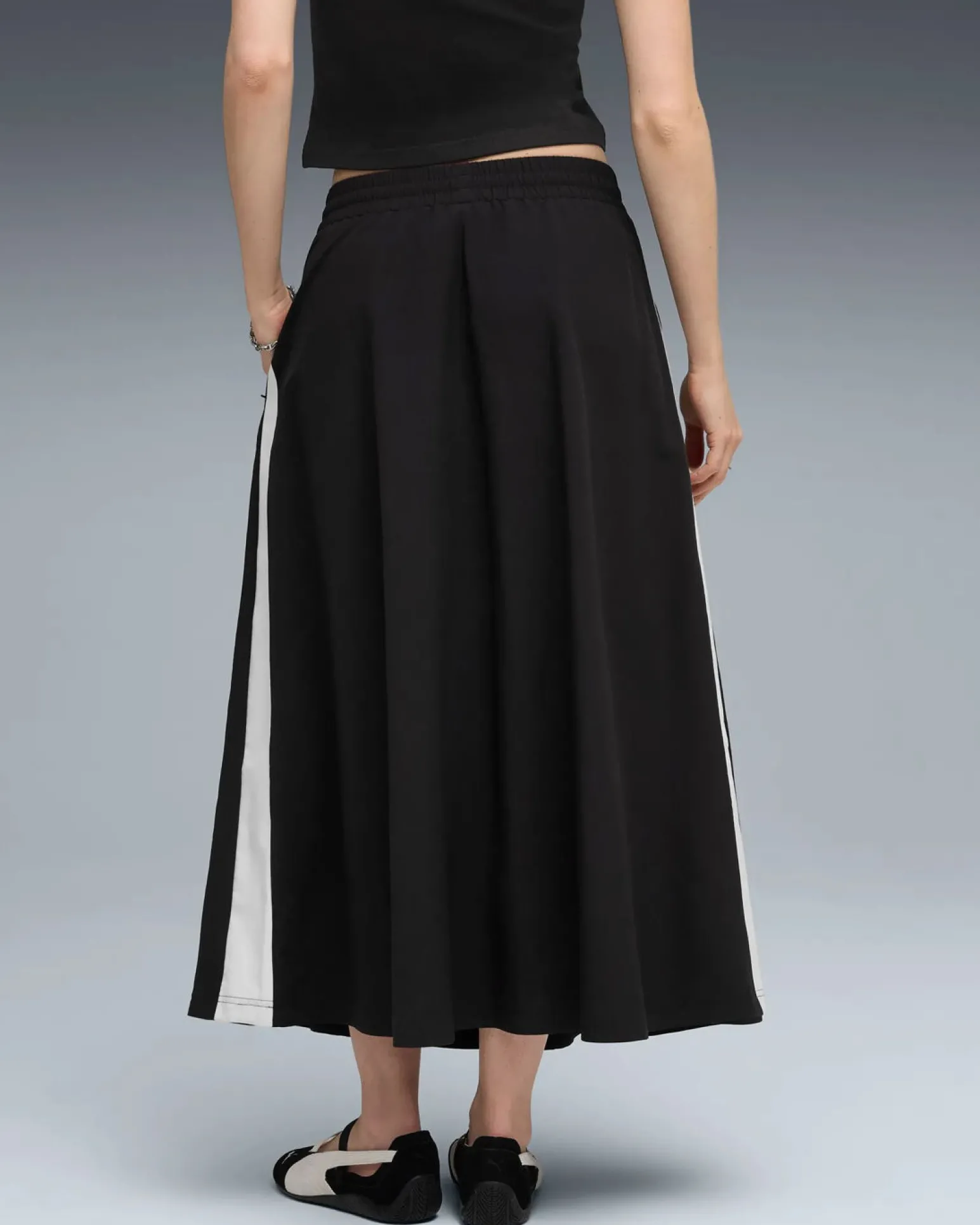 PUMA - GONNA T7 WOVEN MIDI SKIRT NERA , 633438-01