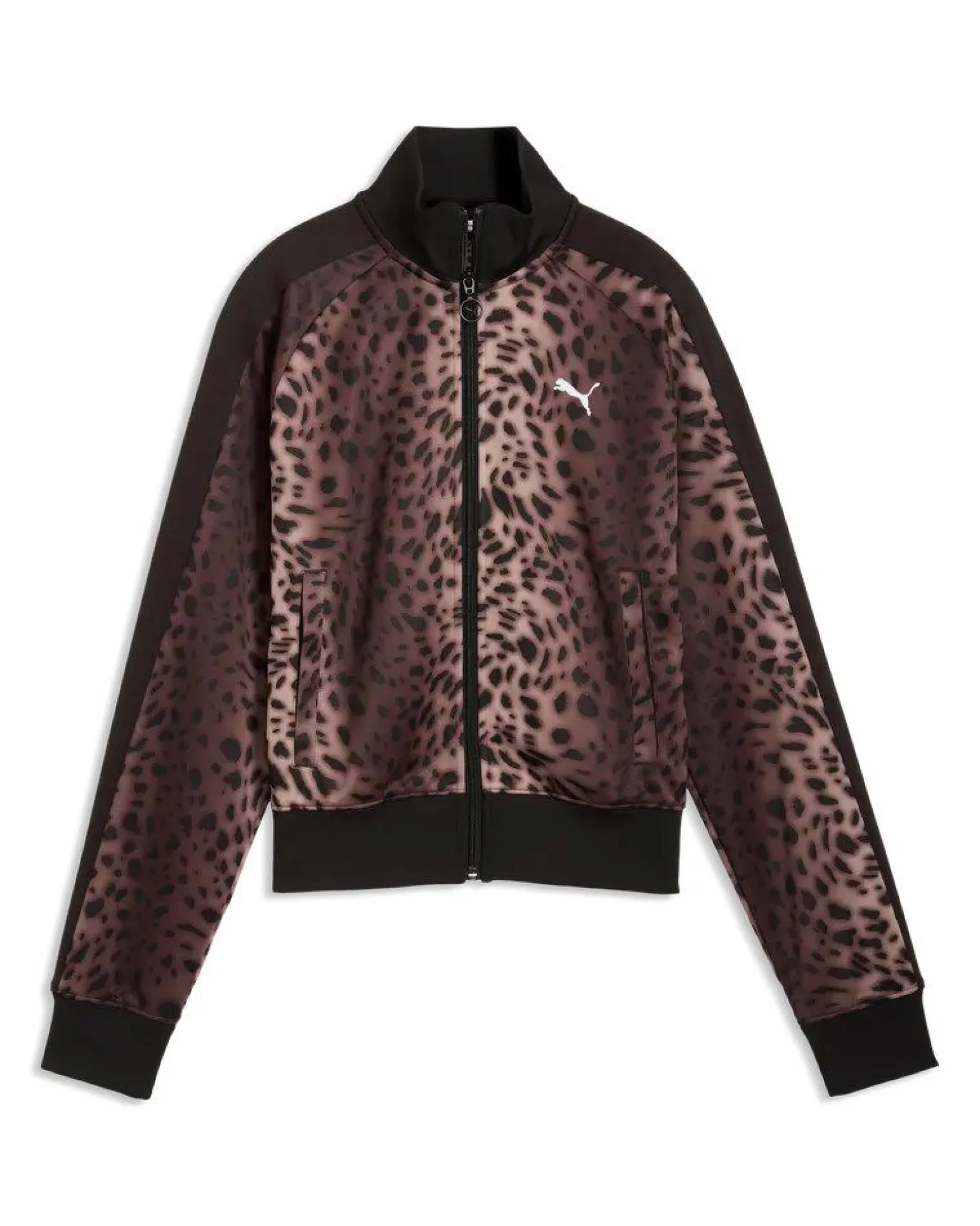 PUMA - JACKET DONNA LEOPARDATO NERO E MARRONE T7 LEO LUXE AOP TRACK, 634563-01
