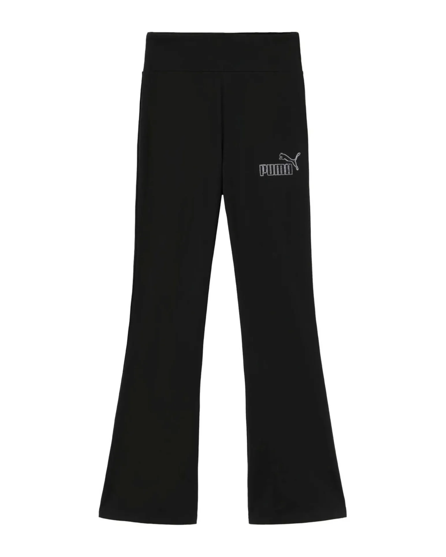 PUMA - LEGGINGS FLARE ESSENTIAL NERO DA DONNA CON LOGO STRASS 693557-01