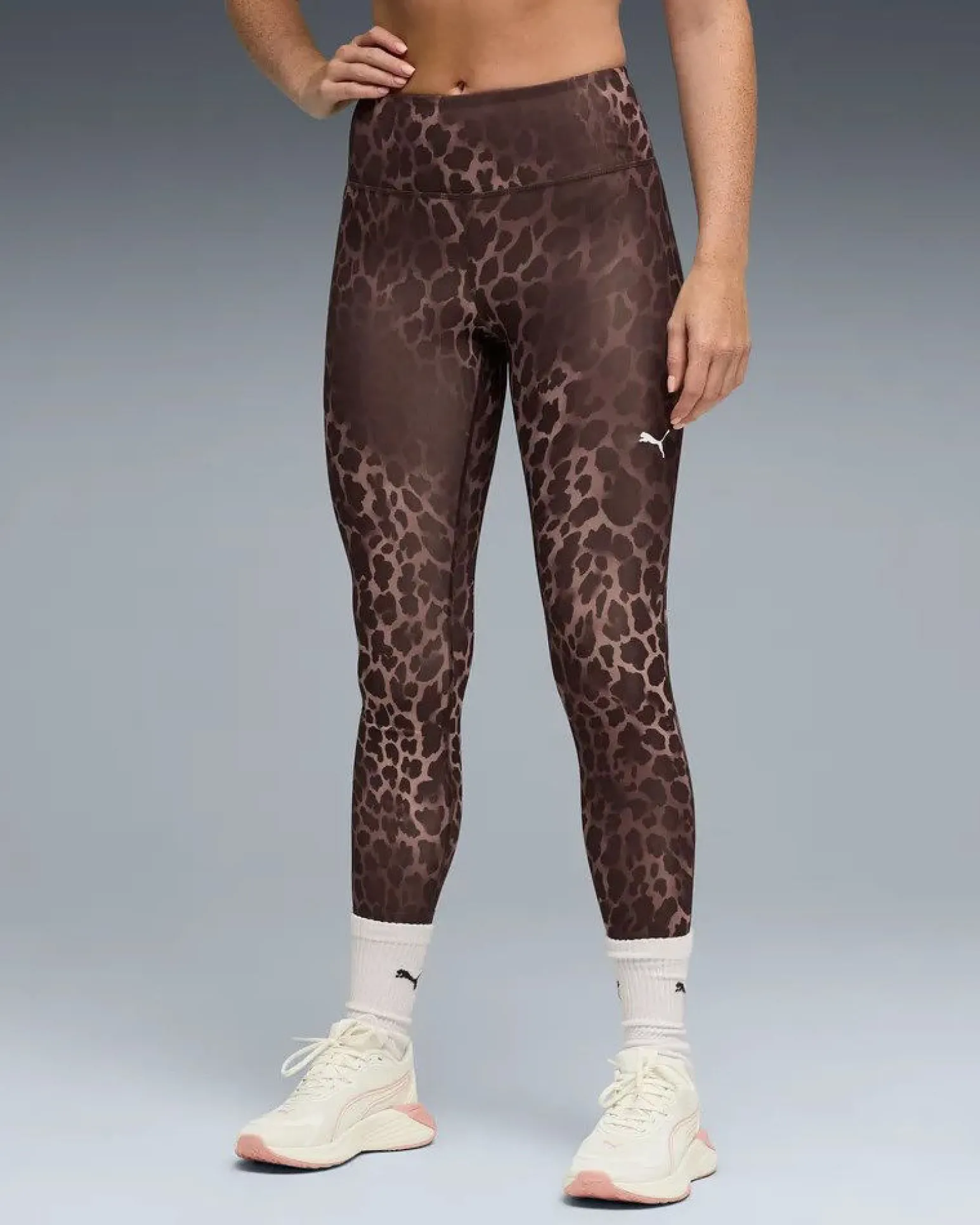 PUMA - LEGGINGS MACULATO MARRONE E BEIGE SPOTTED HAZE DA DONNA, 528515-13