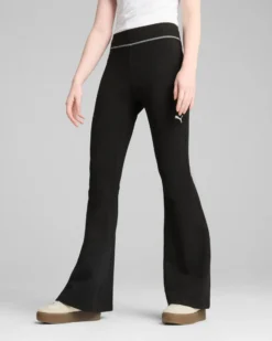 PUMA - Leggings nero DARE TO textured flared da donna - 629809-01