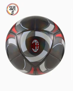 PUMA - PALLONE  DA CALCIO AC MILAN CULTURE BALL NERO CON DETTAGLI BIANCHI E ROSSI  MISURA 5, 085218-02