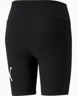PUMA - Pantaloncini corti da donna neri con logo bianco