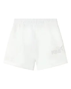 PUMA - PANTALONCINO CORTO JUNIOR (7 - 16 ANNI) BIANCO ESS RHINESTONE, LOGO STRASS, 693861-02
