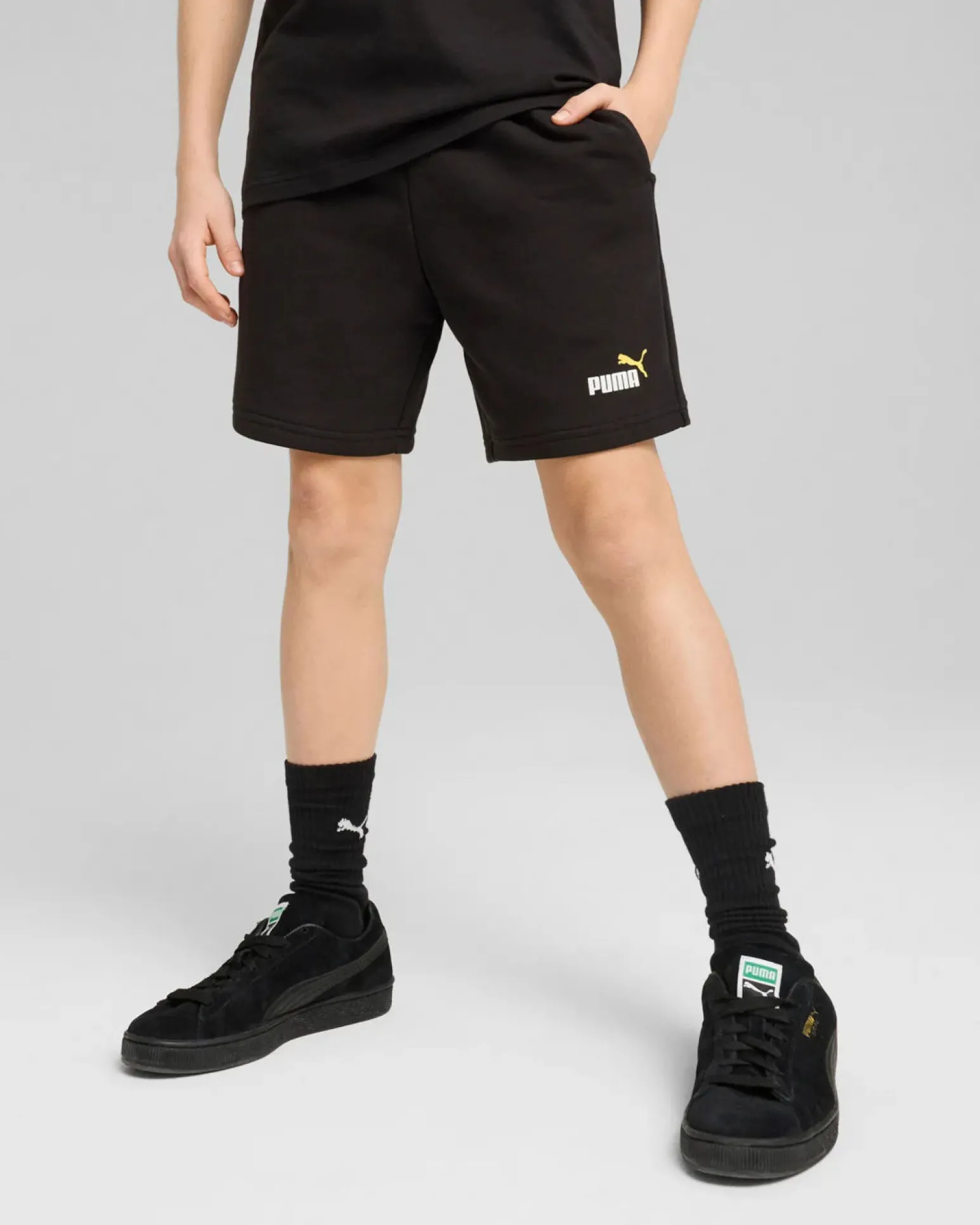 PUMA - PANTALONCINO CORTO JUNIOR (7 - 16 ANNI) NERO ESS 2 COLOR, 685826-56