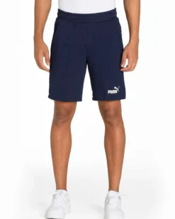 PUMA - Pantalone corto da uomo blu con logo bianco slim fit