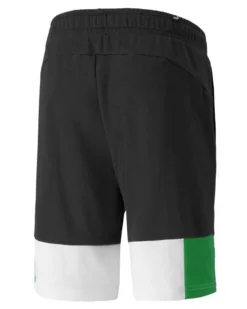 PUMA - Pantalone corto da uomo nero e bianco con dettagli arancioni
