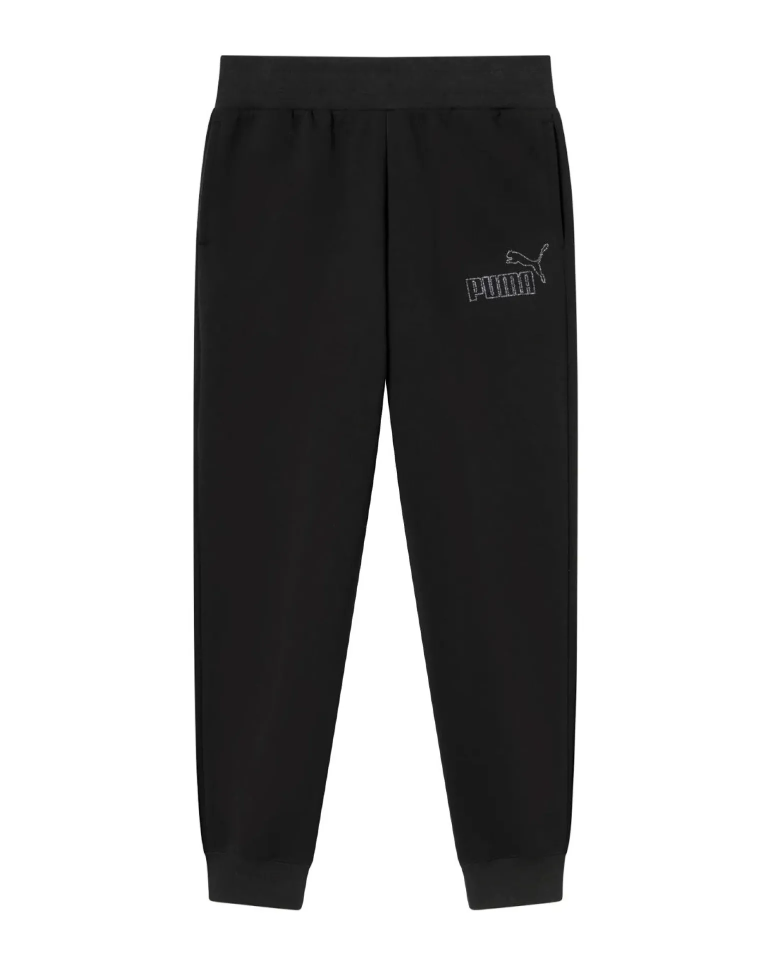 PUMA -PANTALONE DA RAGAZZA (7 - 16 ANNI) ESS RHINESTONE , NERO E LOGO FRONTALE IN STRASS, 693858-01